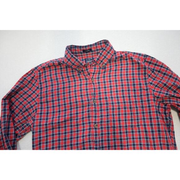 J Crew Brushed Twill Dress Shirt Slim Plaid Long Sleeve Mens Size Medium - Picture 5 of 7